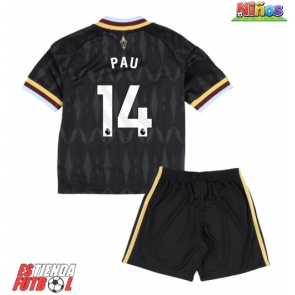 Aston Villa Pau Torres #14 Segunda Equipación Niños 2026-27 Manga Corta (+ Pantalones cortos)